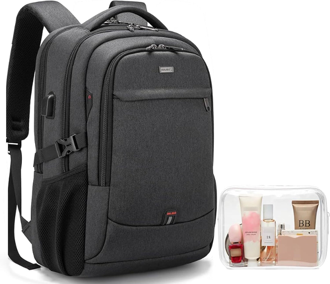Stijlvolle schoolrugzak, waterbestendig, met USB-poort en ruimte voor lunchbox.