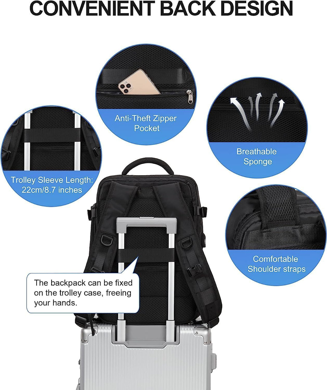 Stijlvolle beige waterdichte rugzak, geschikt voor laptop & outdoor, met handige organizer vakken.