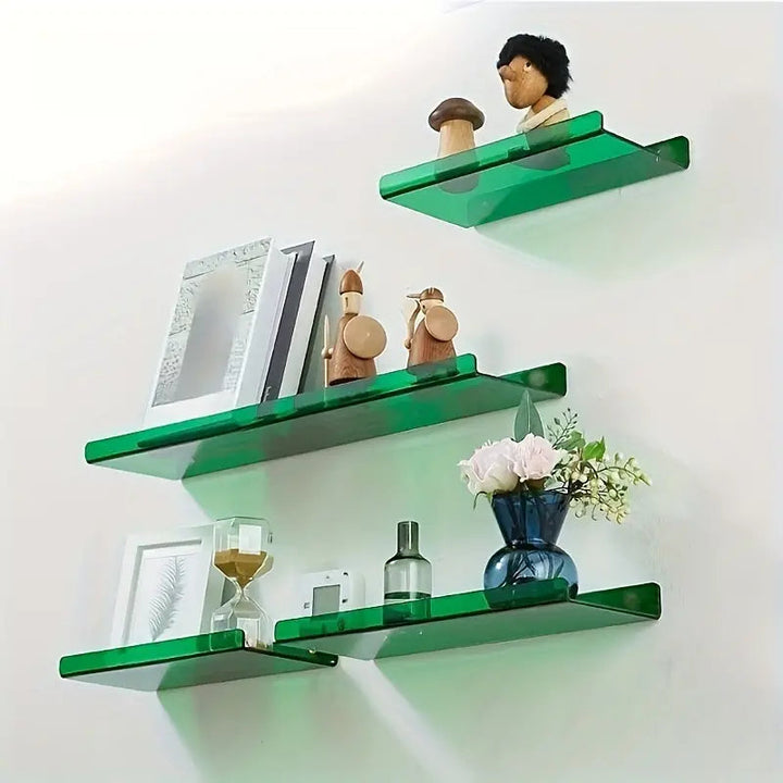 Moderne zwevende wandplank voor woonkamer of keuken. Creëert extra opbergruimte in huis.