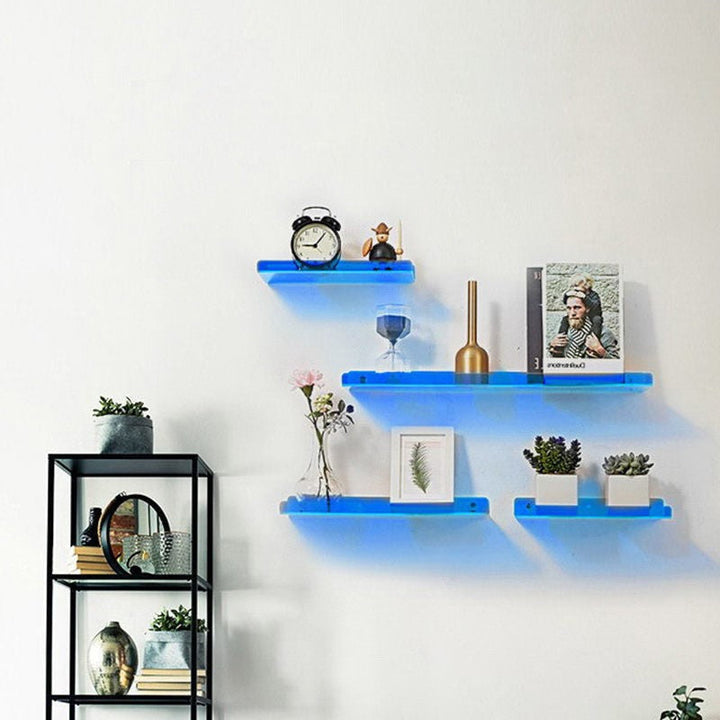 Zwarte zwevende wandplank voor industrieel interieur. Perfecte opbergruimte in badkamer, keuken of hal.